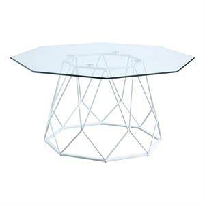 Furniture of America Growder Contemporary Glass Top Coffee Table in White