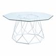 Furniture of America Growder Contemporary Glass Top Coffee Table in White