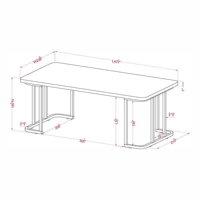 Furniture of America Clotten Contemporary Metal Coffee Table in Black