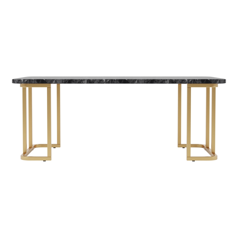 Furniture of America Clotten Contemporary Metal Coffee Table in Black