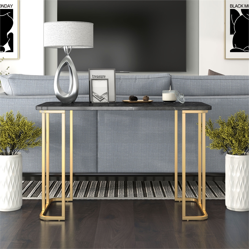 Furniture of America Clotten Contemporary Metal Console Table in Black