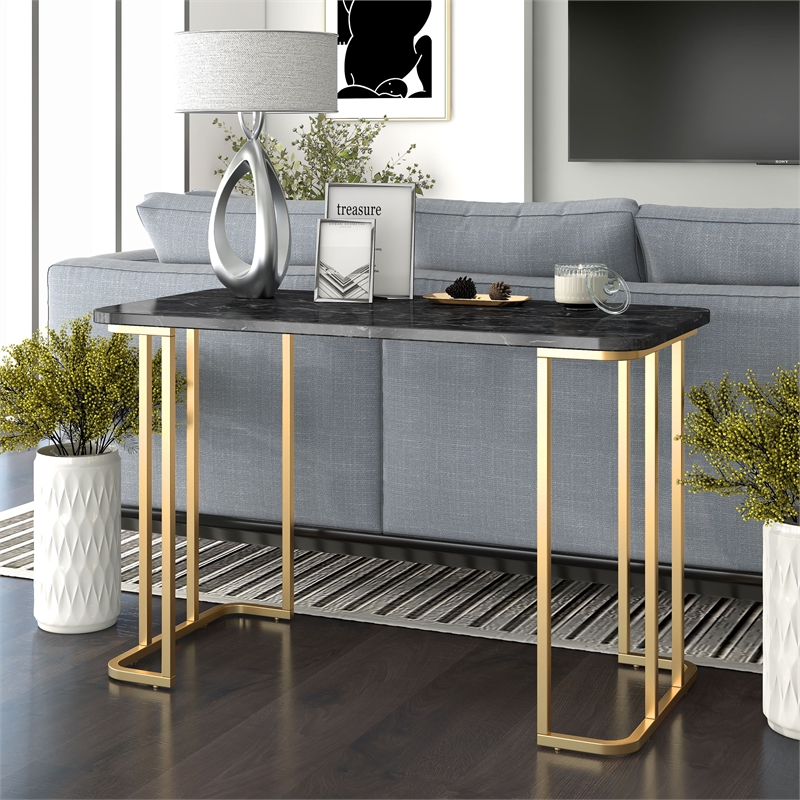 Furniture of America Clotten Contemporary Metal Console Table in Black