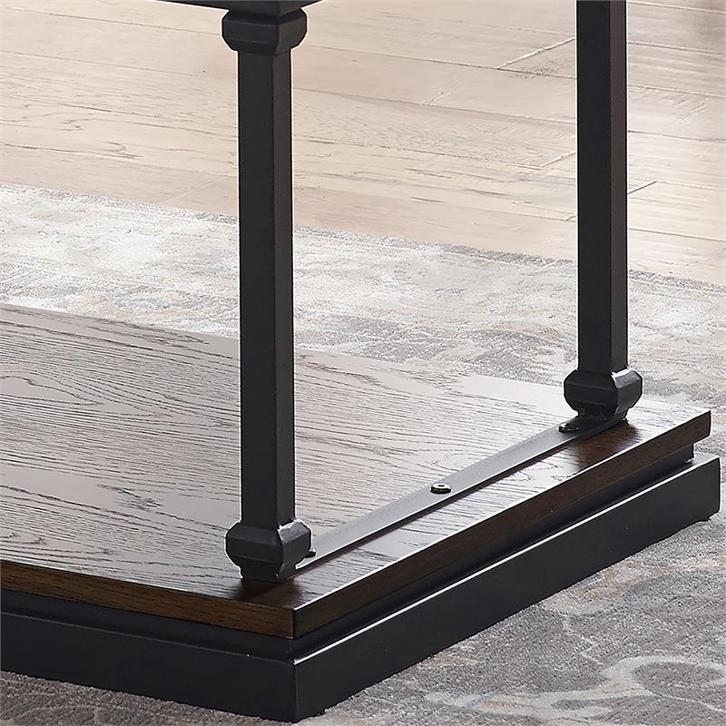 Furniture of America Drewden Wood 1-Shelf Coffee Table in Dark Oak