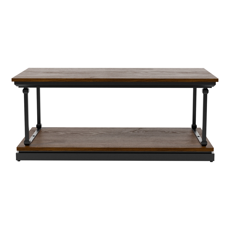 Furniture of America Drewden Wood 1-Shelf Coffee Table in Dark Oak