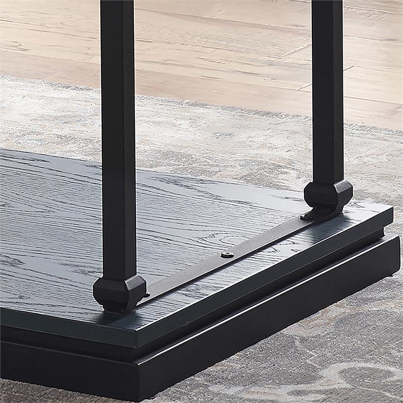 Furniture of America Drewden Wood 1-Shelf Coffee Table in Antique Blue