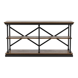 Furniture of America Drewden Transitional Wood 2-Shelf Console Table in Dark Oak