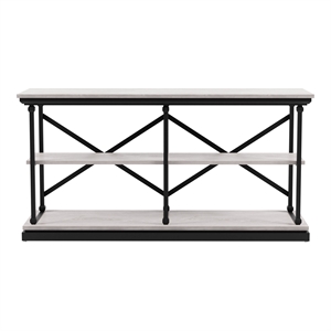 Furniture of America Drewden Transitional Wood 2-Shelf Console Table in White