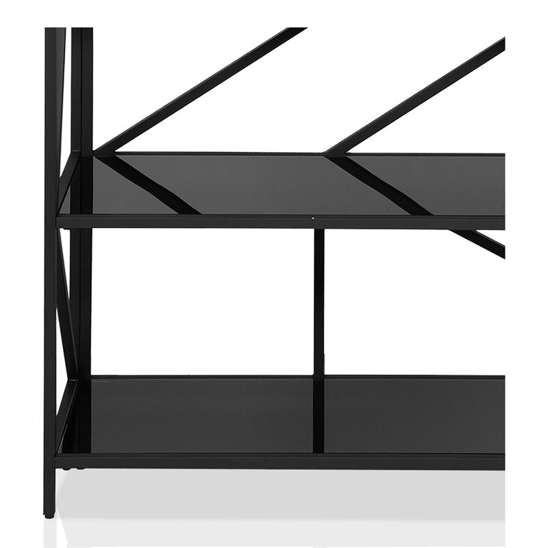 Furniture of America Qualt Industrial Metal 5-Shelf Bookcase in Black