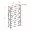Furniture of America Qualt Industrial Metal 5-Shelf Bookcase in Black