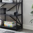 Furniture of America Qualt Industrial Metal 5-Shelf Bookcase in Black