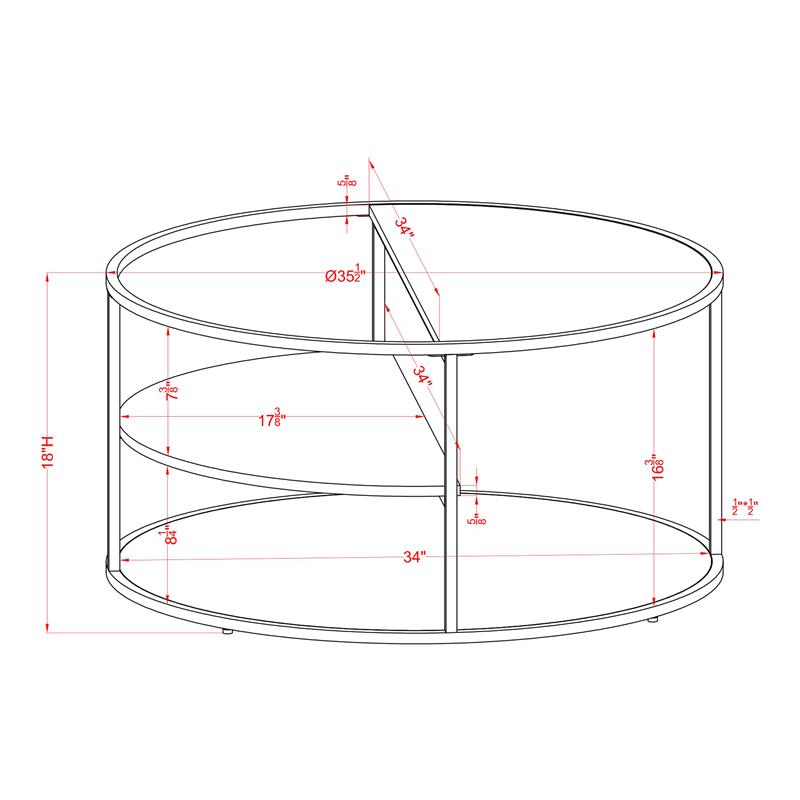Furniture of America Marquesa Contemporary Wood Round Coffee Table in Gray