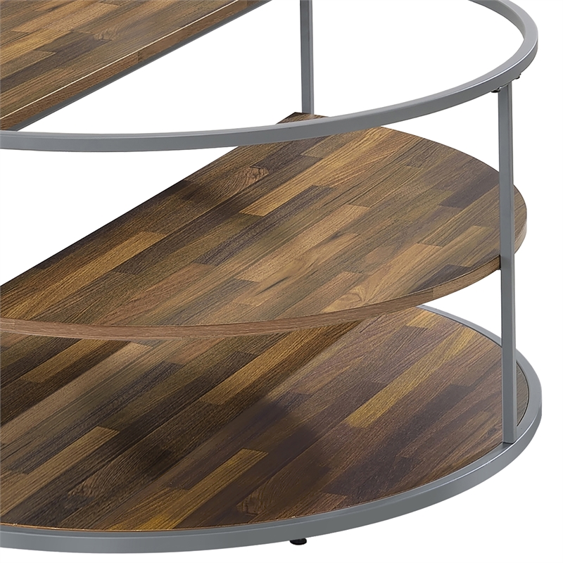 Furniture of America Marquesa Contemporary Wood Round Coffee Table in Gray