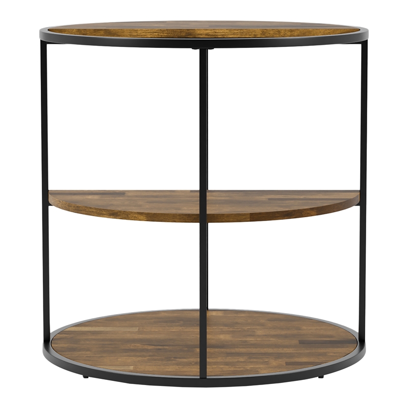 Furniture of America Marquesa Wood Round 2-Piece Coffee Table Set in Black