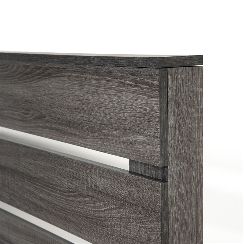 Furniture of America Vaker Transitional Wood California King Slatted Bed in Gray