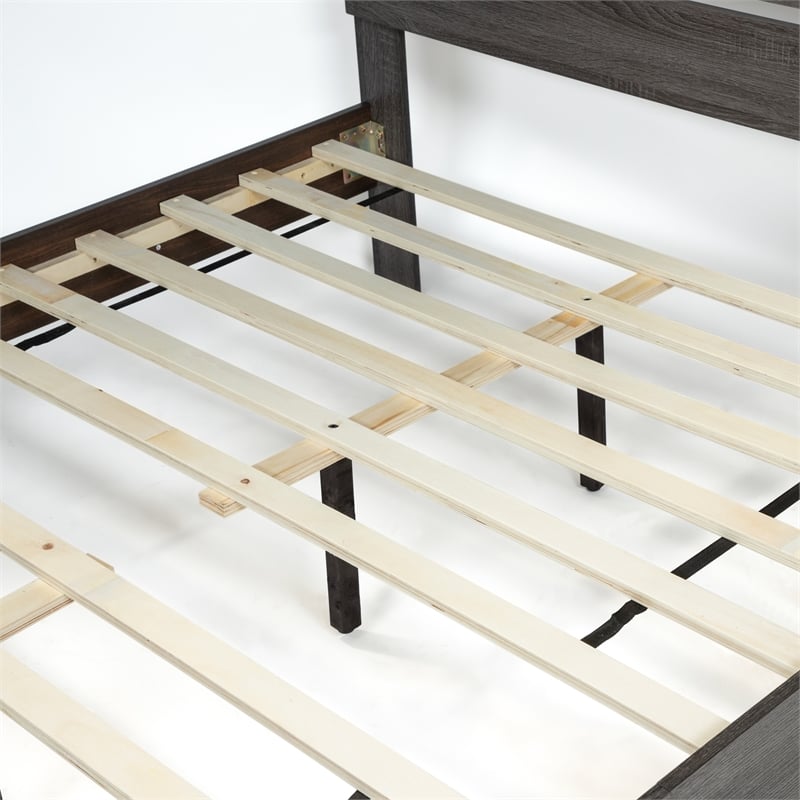 Furniture of America Vaker Transitional Wood California King Slatted Bed in Gray