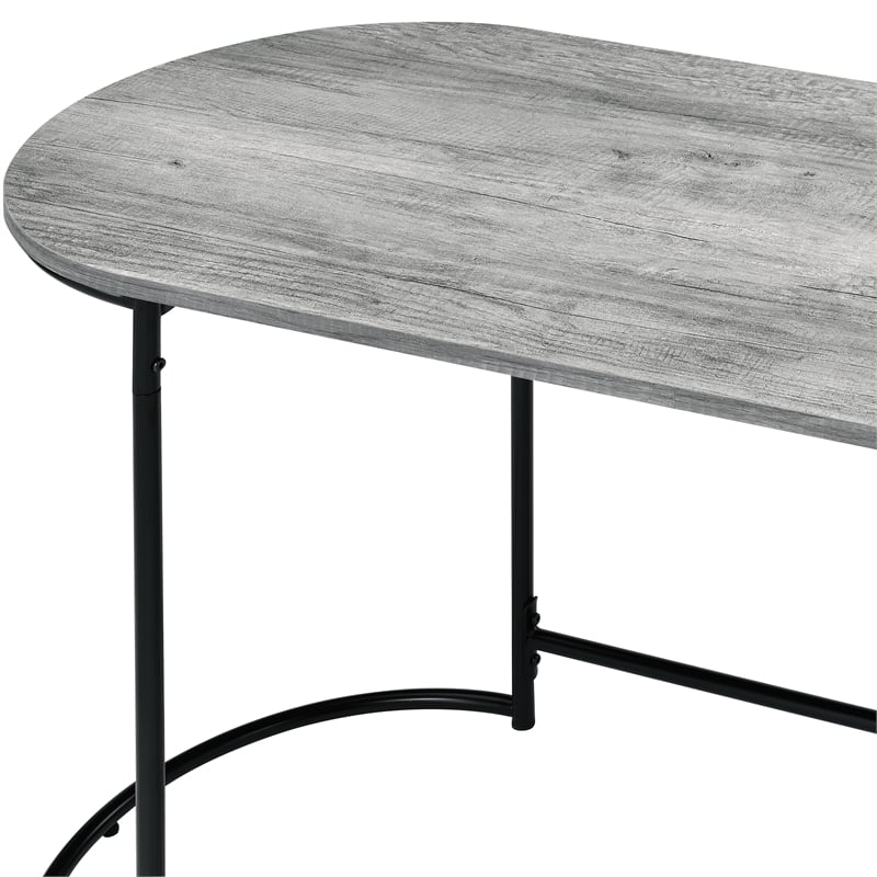 Furniture of America Wasiri Wood Writing Desk in Black and Light Gray