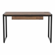 Furniture of America Marra Wood Writing Desk with USB in Sand Black and Natural