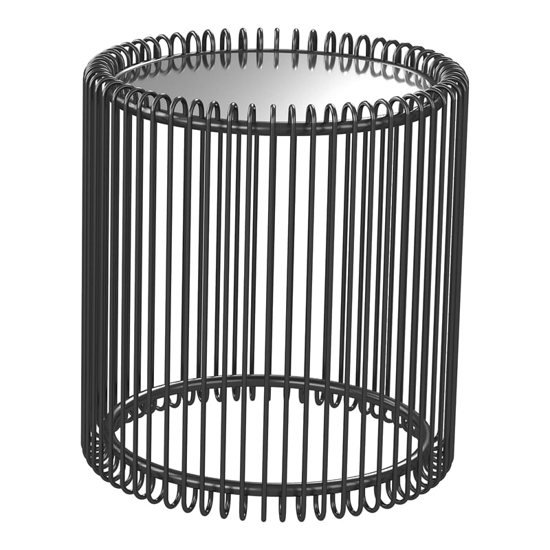 Furniture of America Mendel Contemporary Metal 2-Piece Nesting Table in Black