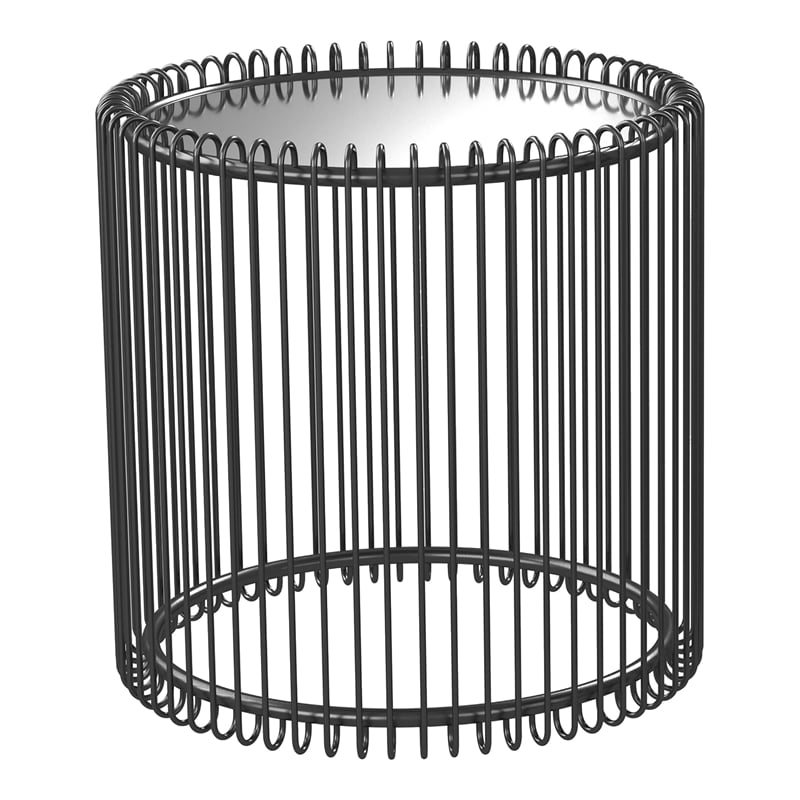 Furniture of America Mendel Contemporary Metal 2-Piece Nesting Table in Black