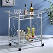 Furniture of America Olema Contemporary Metal 2-Shelf Serving Cart in Chrome
