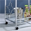 Furniture of America Olema Contemporary Metal 2-Shelf Serving Cart in Chrome