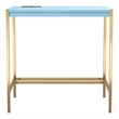 Furniture of America Grae Wood Writing Desk with USB Port in Aruba Blue