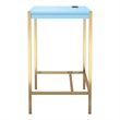 Furniture of America Grae Wood Writing Desk with USB Port in Aruba Blue
