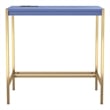 Furniture of America Grae Wood Writing Desk with USB Port in Blue