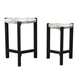 Furniture of America Elgan Wood 2-Piece Nesting Tables in Brushed Brown Gray