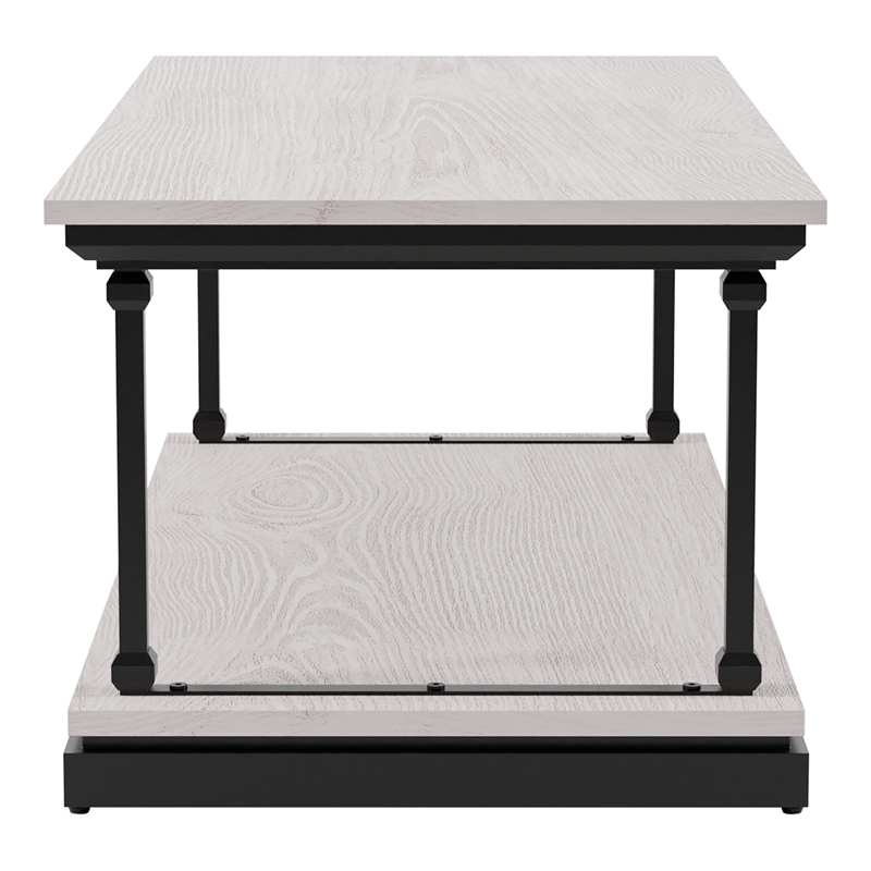 Furniture of America Drewden Wood 2-Piece Coffee Table Set in Antique White