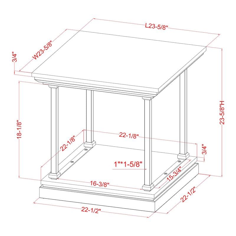 Furniture of America Drewden Wood 2-Piece Coffee Table Set in Antique Gray