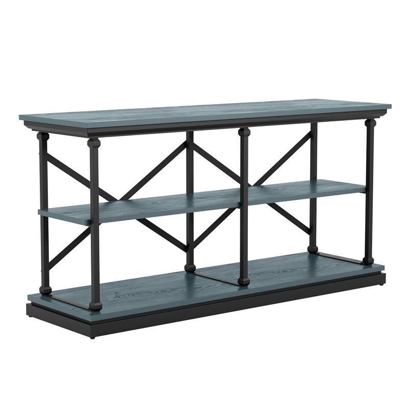 Furniture of America Drewden Wood 3-Piece Coffee Table Set in Antique Blue