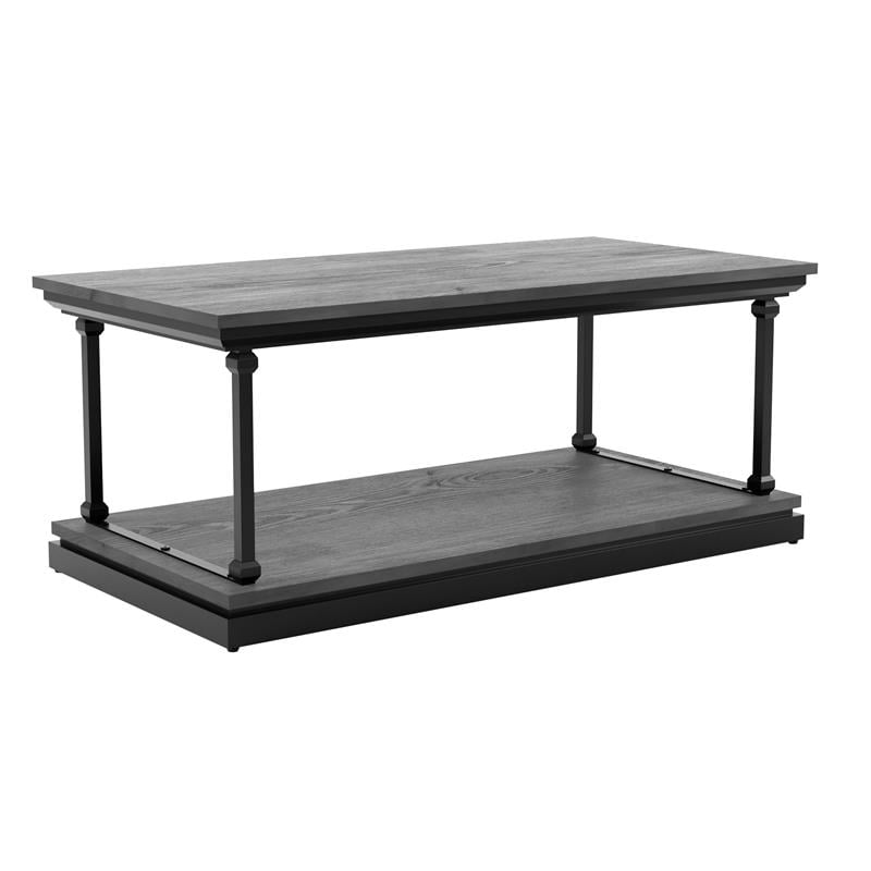 Furniture of America Drewden Wood 3-Piece Coffee Table Set in Antique Gray