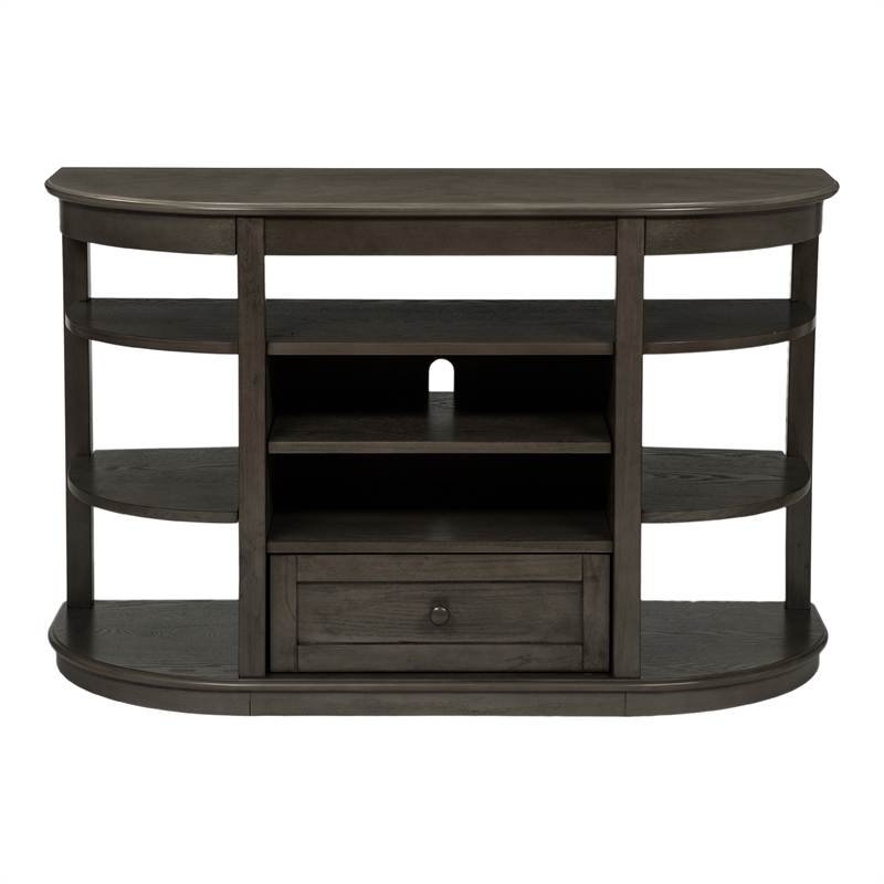 Furniture of America Osloa Transitional Wood Multi-Storage Console Table in Gray