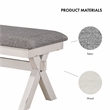 Furniture of America Egretta Fabric Padded Dining Bench in Gray