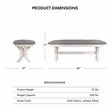 Furniture of America Egretta Fabric Padded Dining Bench in Gray