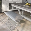 Furniture of America Egretta Fabric Padded Dining Bench in Gray