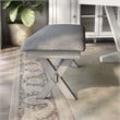 Furniture of America Egretta Fabric Padded Dining Bench in Gray