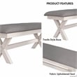Furniture of America Egretta Fabric Padded Dining Bench in Gray