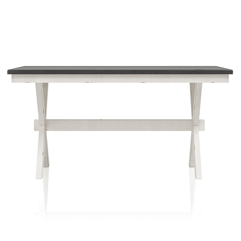 Furniture of America Egretta Transitional Wood Dining Table in Gray and White