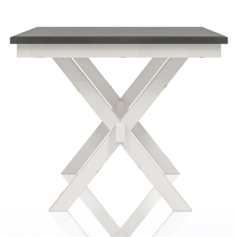 Furniture of America Egretta Transitional Wood Dining Table in Gray and White
