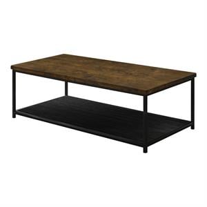 Furniture of America Pris Wood 1-Shelf Coffee Table in Oak and Black