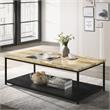 Furniture of America Pris Wood 1-Shelf Coffee Table in Yellow and Black