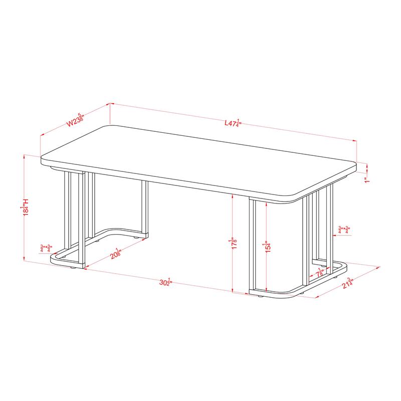 Furniture of America Clotten Metal 3-Piece Coffee Table Set in Black