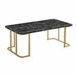 Furniture of America Clotten Metal 2-Piece Coffee Table Set in Gold and Black