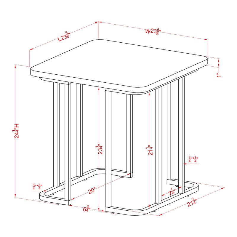 Furniture of America Clotten Metal 2-Piece Coffee Table Set in Gold and Black