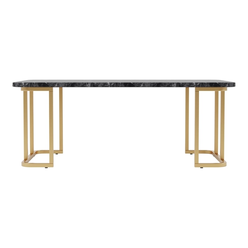 Furniture of America Clotten Metal 2-Piece Coffee Table Set in Gold and Black