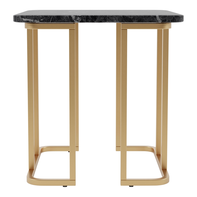 Furniture of America Clotten Metal 2-Piece Coffee Table Set in Gold and Black