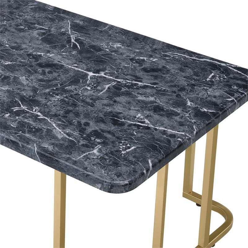 Furniture of America Clotten Metal 2-Piece Coffee Table Set in Gold and Black