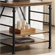 Furniture of America Garna Industrial Metal 6-Shelf Bookcase in Dark Oak